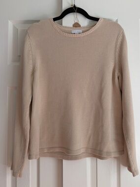 90s mom beige crewneck Charter Club mid-weight knit sweater fits size S/M best